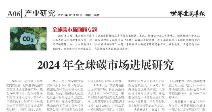 2024年全球碳市场进展研究
